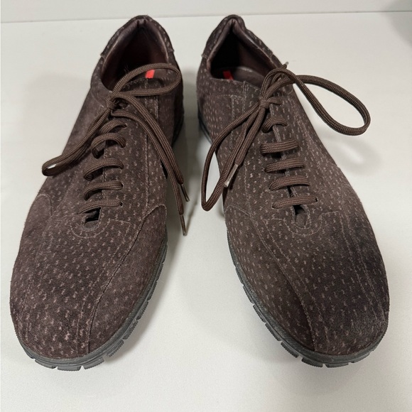 Prada Brown Suede Men's Shoes 12 - Picture 2 of 16